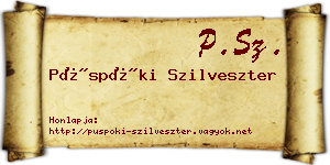 Püspöki Szilveszter névjegykártya