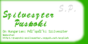 szilveszter puspoki business card